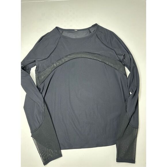 Lululemon Running Top Long Sleeve in Black Size 6 See All Measurements - Picture 10 of 13